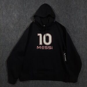 Messi Collection Hoodie Sweatshirt Mens‎ 2XL Black Soccer 10 Pullover Fleece